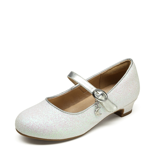 Girls Mary Jane Shoes with Low Heels - WHITE -  0